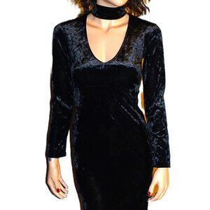 Bardot Black Choker Velvet Dress 4